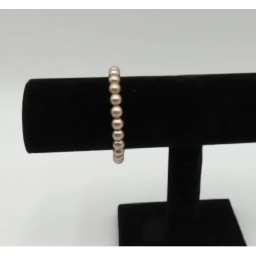 Elegant Imitation Pearl Stretch‎ Bracelet Champagne Light Brown Lightweight